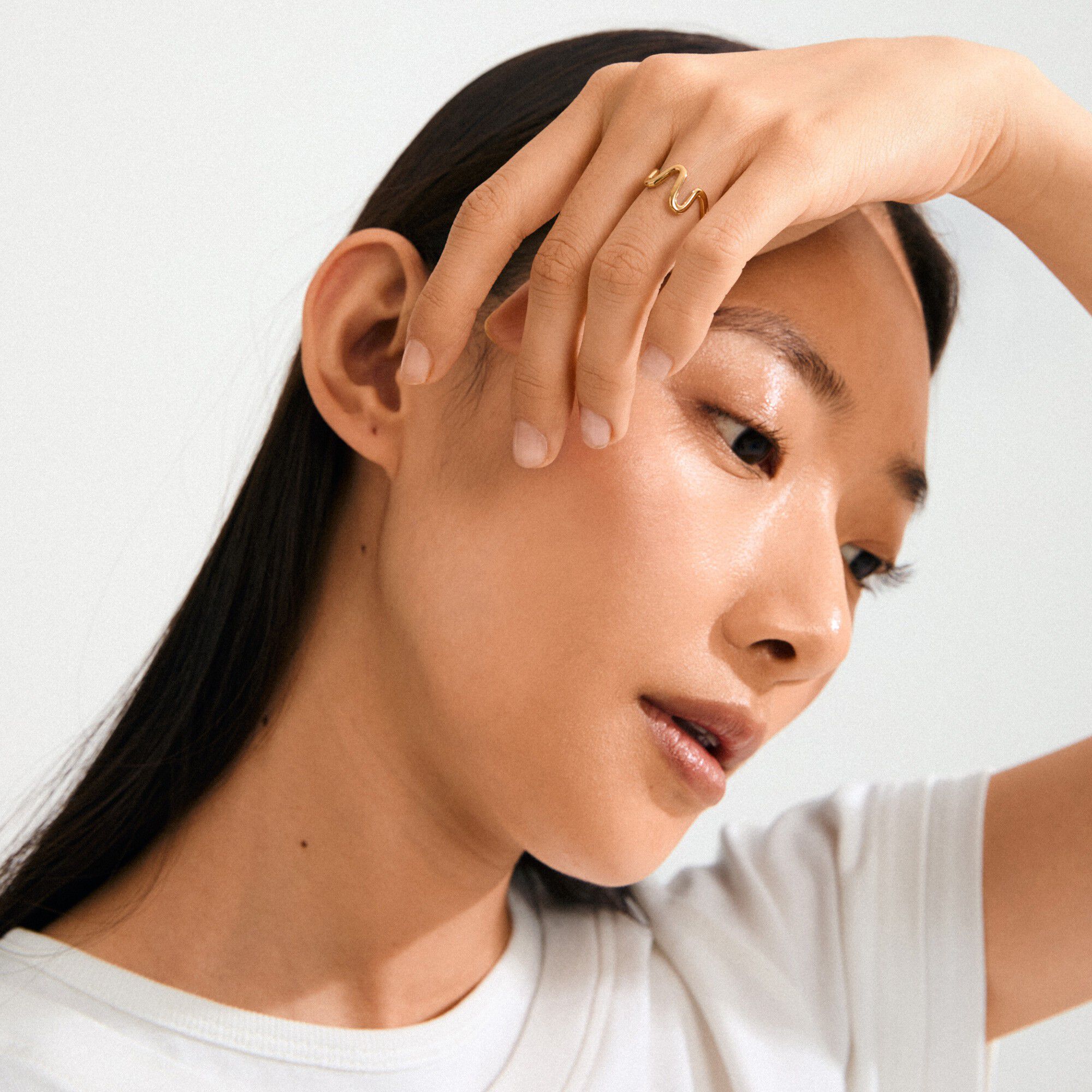 LULU wavy stack ring guldbelagt Flo