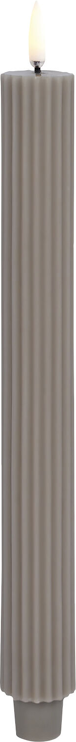 LED taper candle grooved, Sandstone, smooth, 2-pack, 3,2x25,