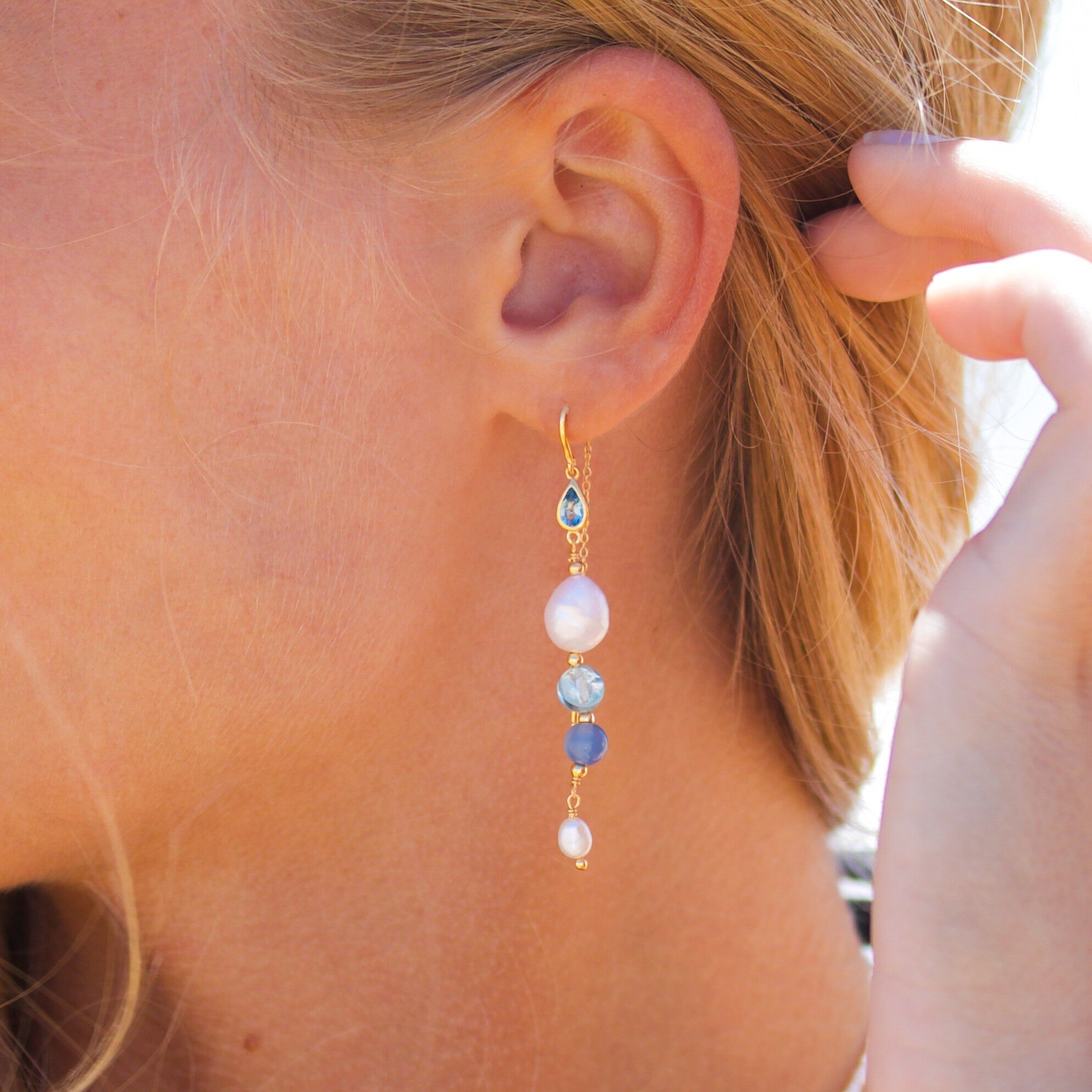 Water Drop Crystal Pearl Earring