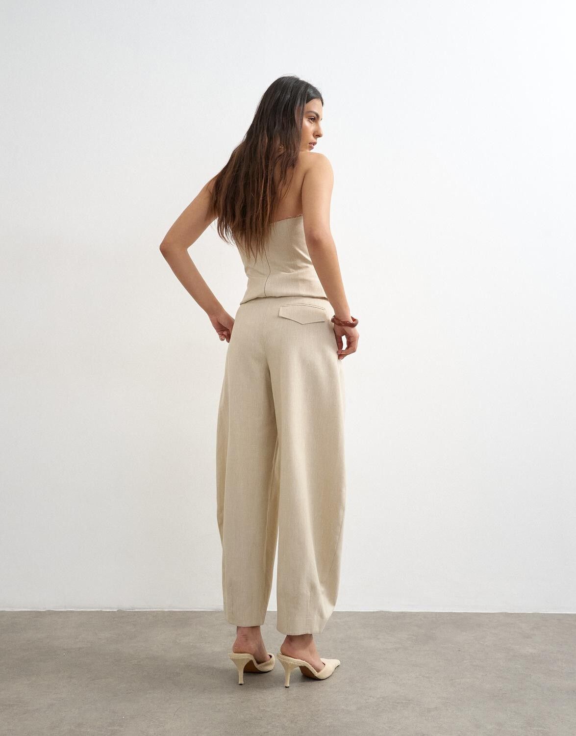 TSSINA BARREL LEG TROUSER WVN