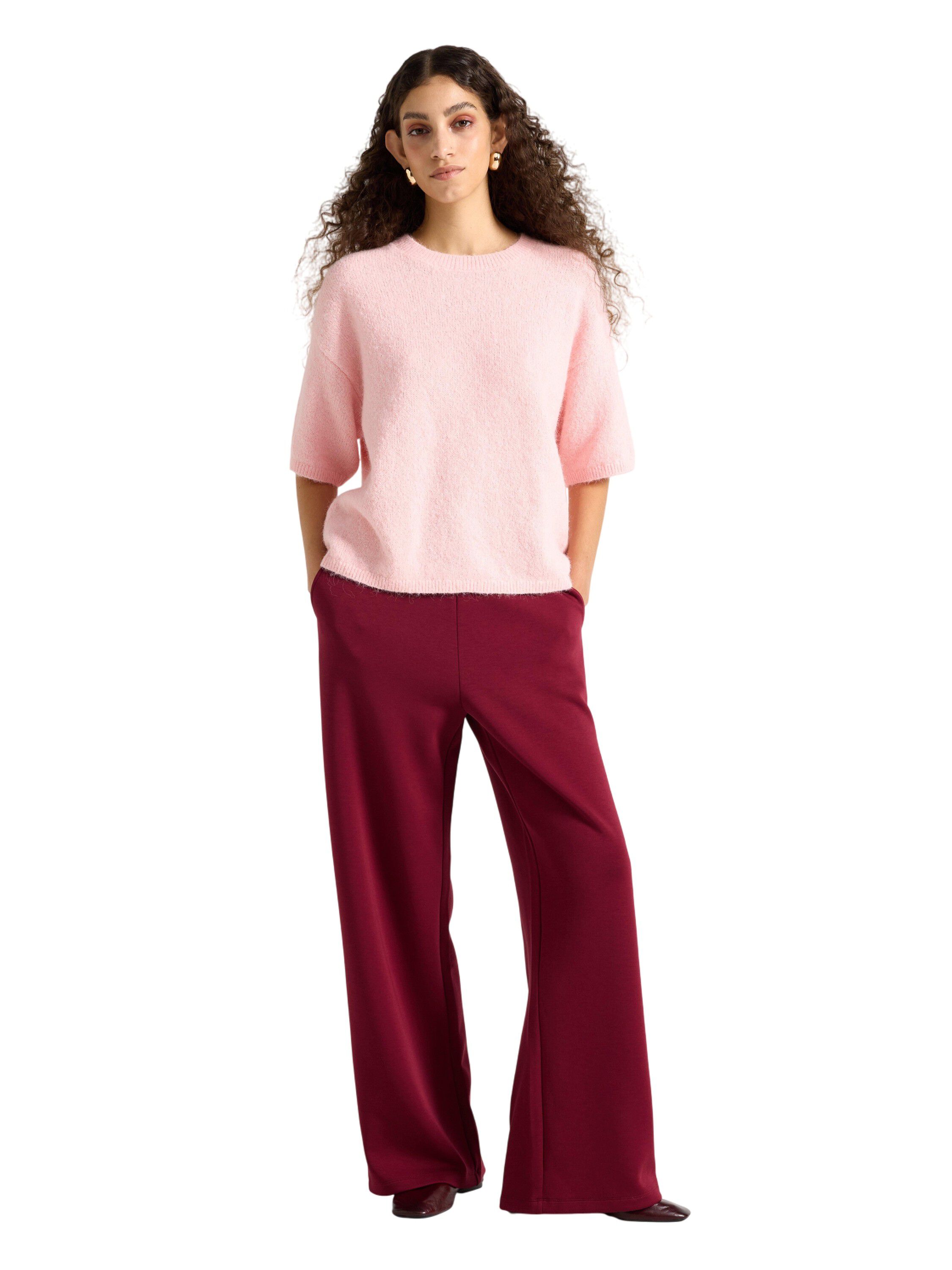 Strikket genser med korte ermer og