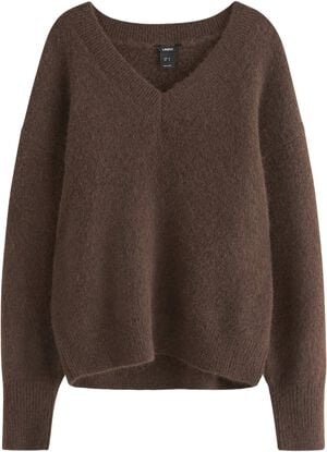 Strikket V-hals trøje med en afslap