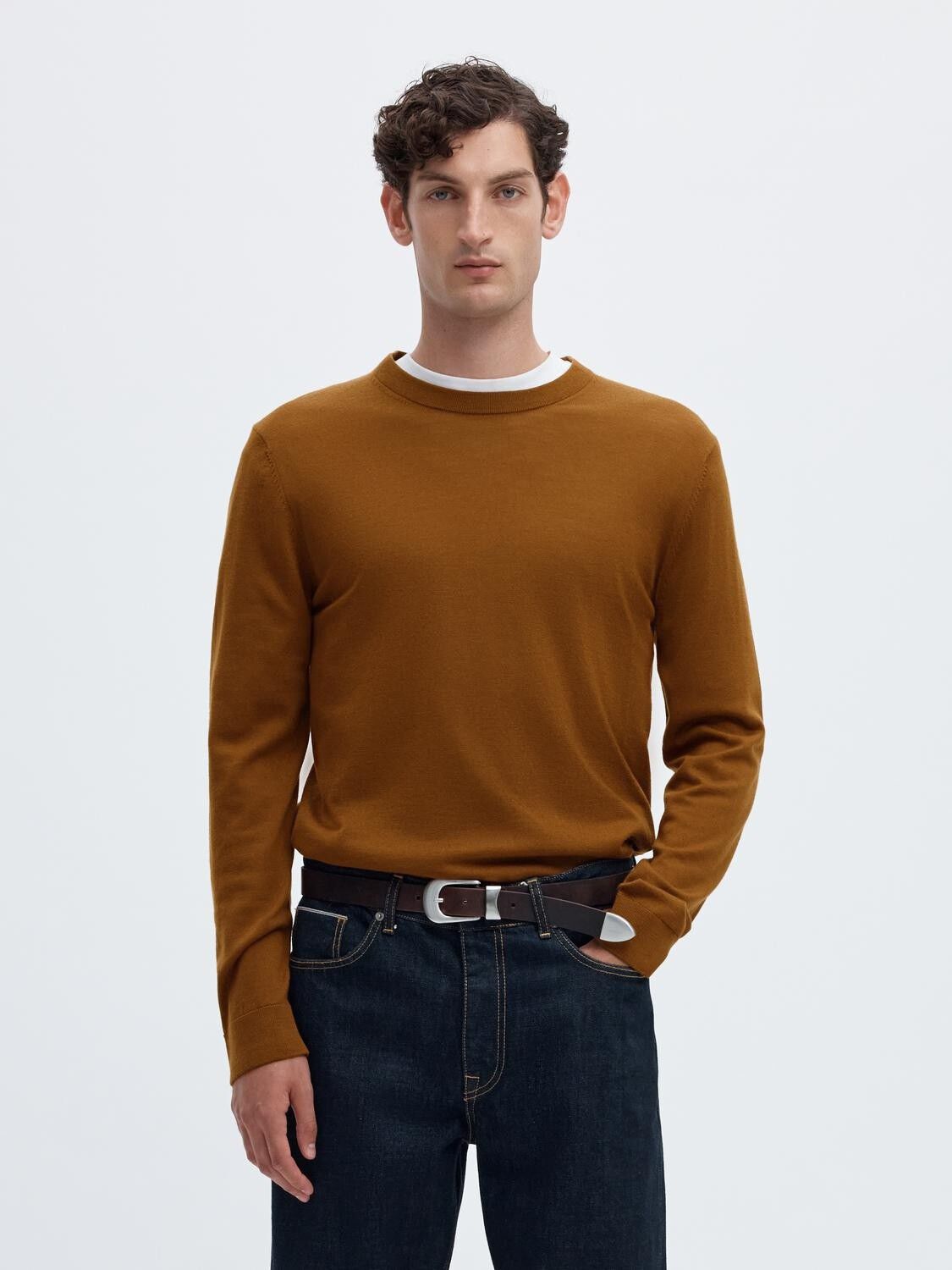 Slmtray Ls Knit Reg Merino Crew Noos