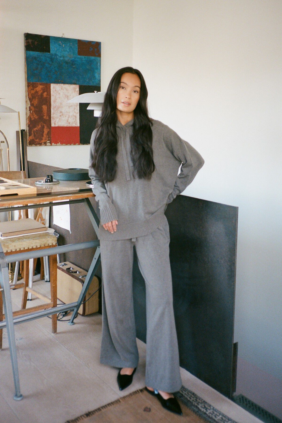 Knit lounge over size hoodie - Hele