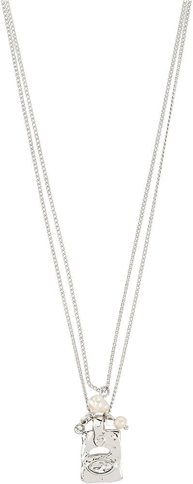 FIRE halsk&aelig;de 2-i-1 s&aelig;t, s&oslash;lvbelagt