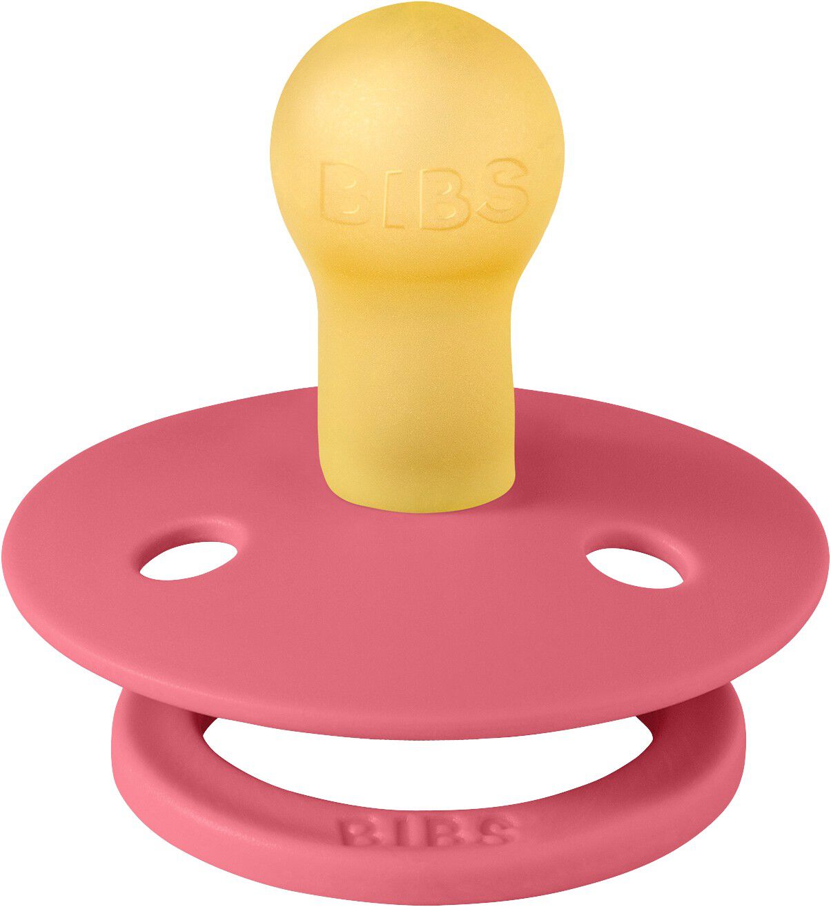 BIBS Pacifier Studio Colour Block Latex Size 1 Coral/Baby Pi