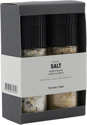 Gaveæske, Nicolas Vahé Organic Secret blend & Salt, Garlic &