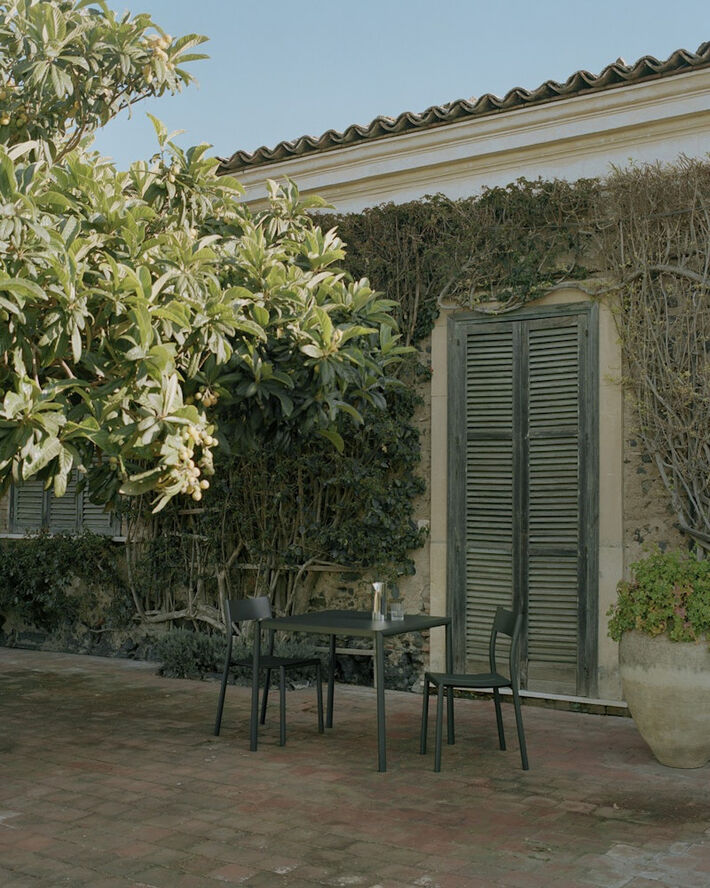 May Table, Outdoor, 85x85, Steel, Dark Green