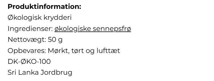 Brune sennepsfr&oslash;