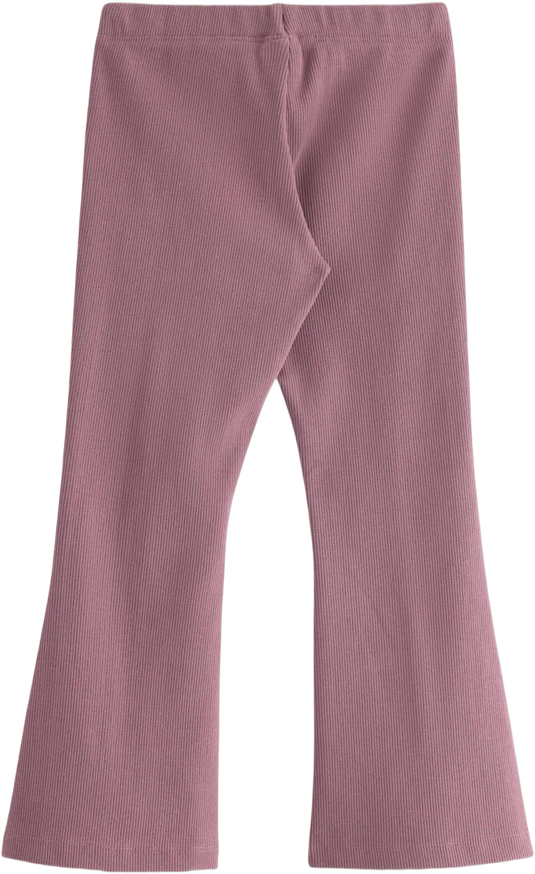 Soft cotton jersey leggings with ri