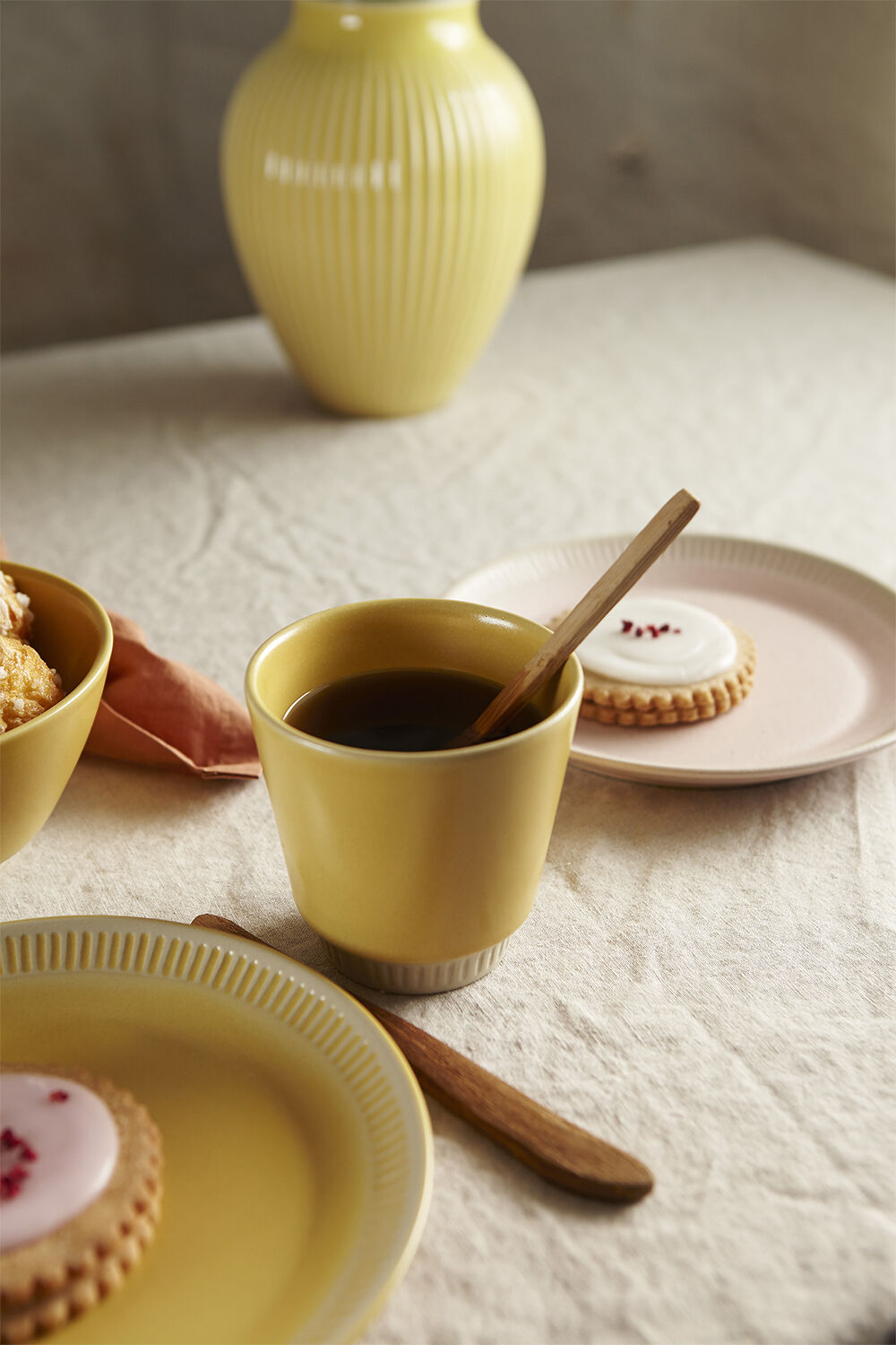 Knabstrup Colorit, tallerken, gul, &Oslash;19 cm