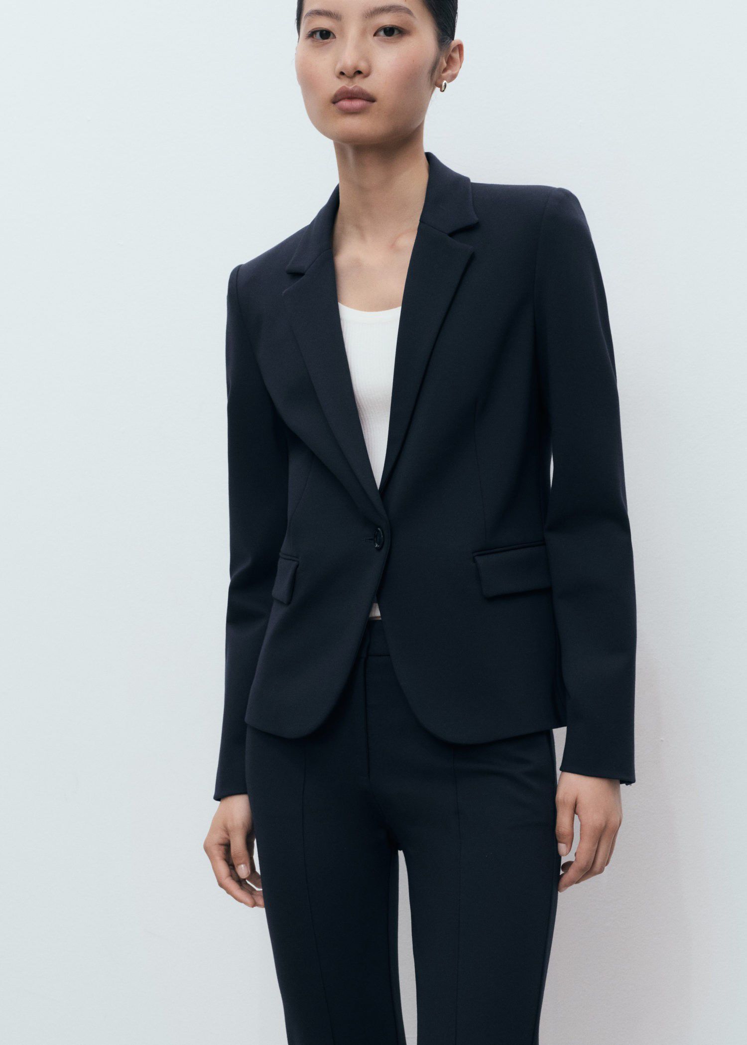 Straight mid-rise trousers