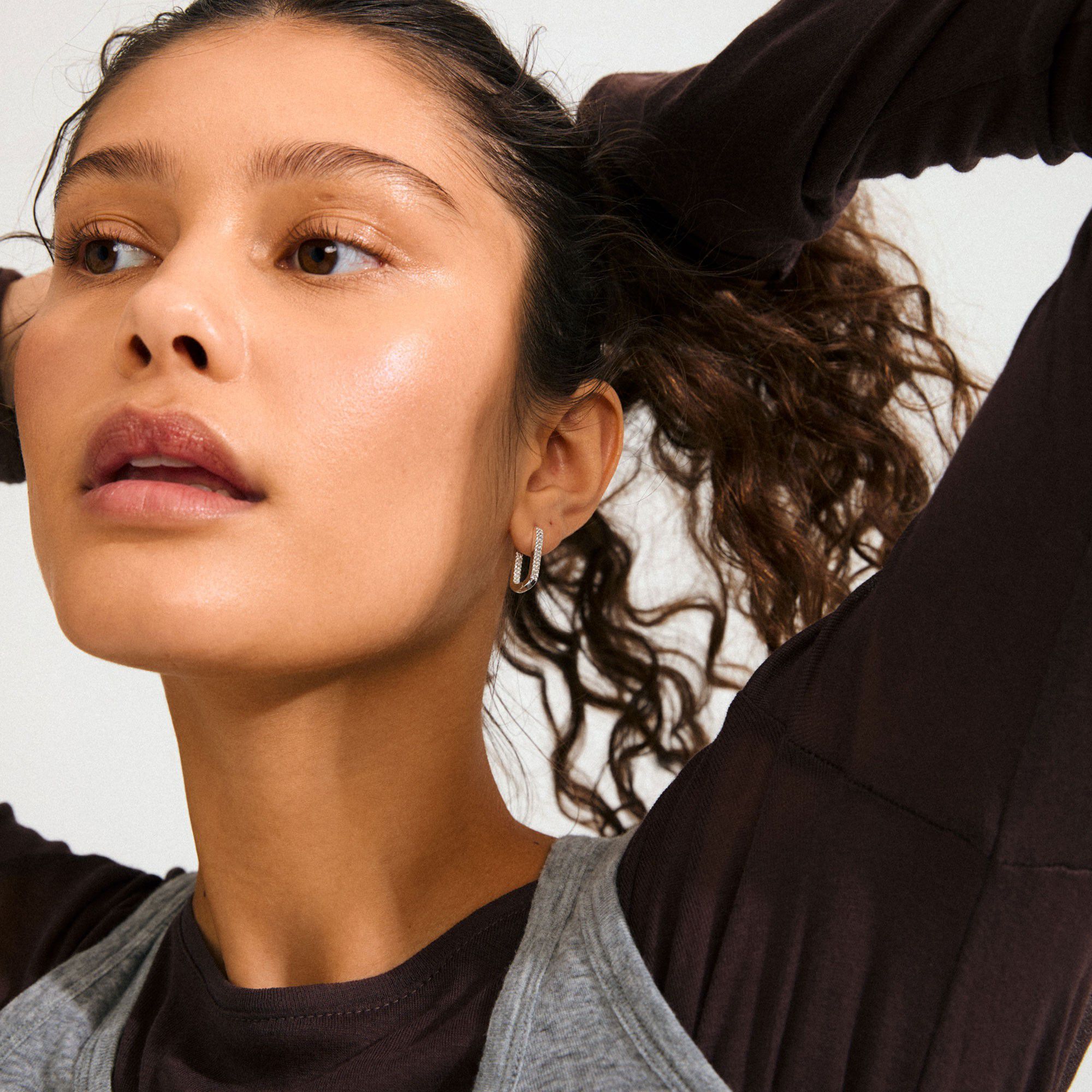 PHASE oval hoops silver-plated