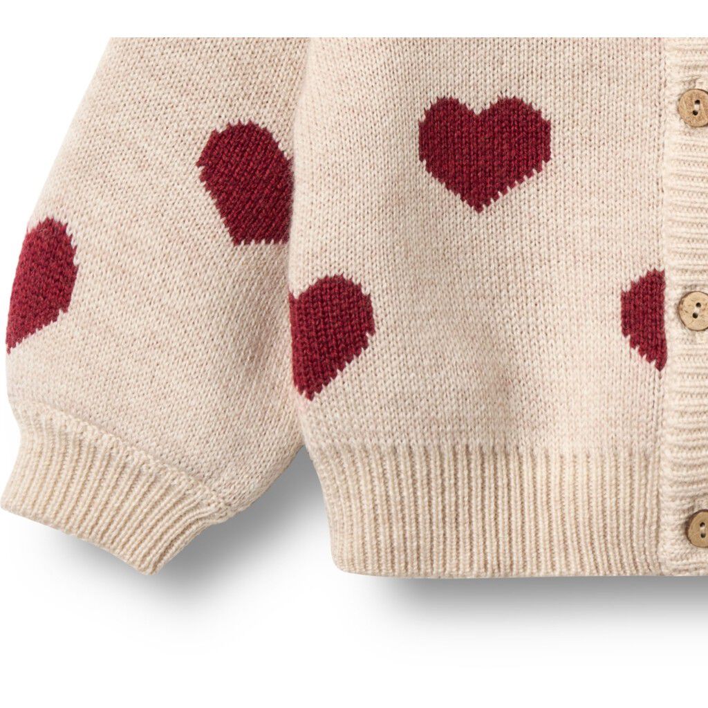 Jacquard Strik Cardigan Hjerter