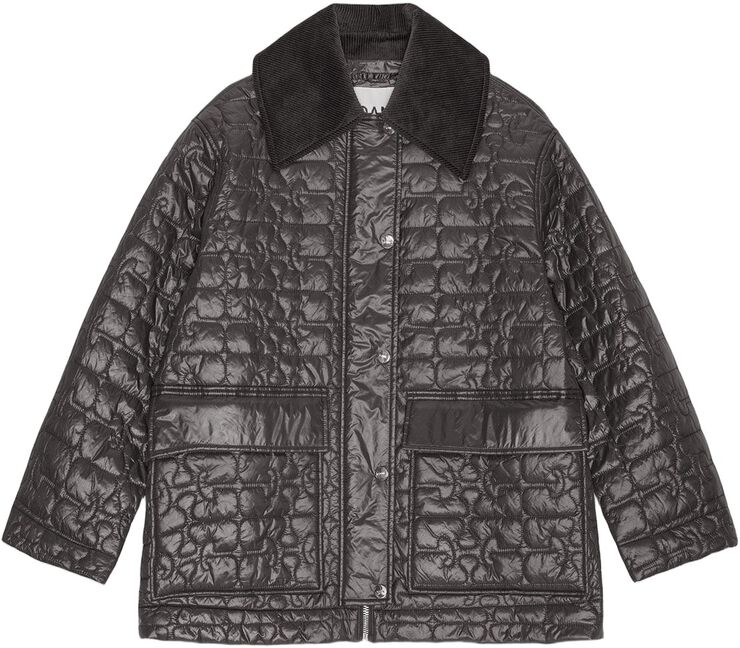 Shiny Quilt Midi Jacket