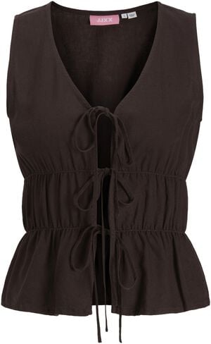 JXALMIRA LINEN BLEND TIE SL TOP WVN