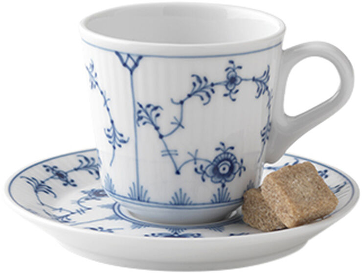 Musselmalet Riflet 9 cl. espressokop med underkop