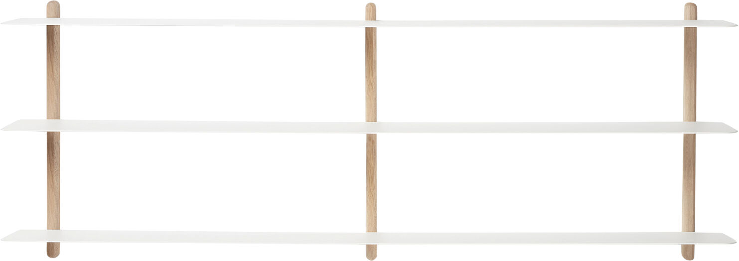 Nivo hylde stor D lys eg/ hvid