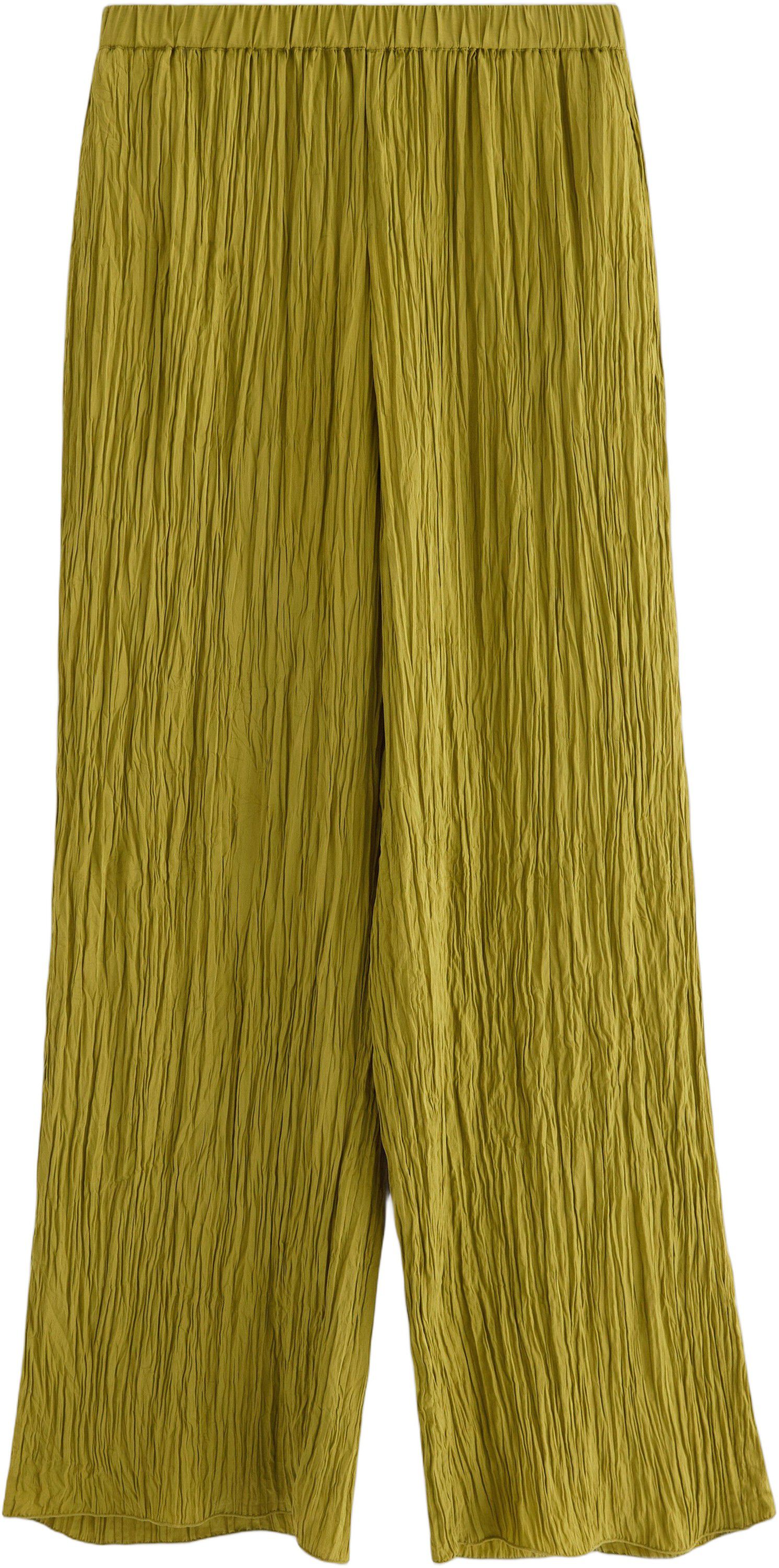 Wide leg crinkled trousers with an