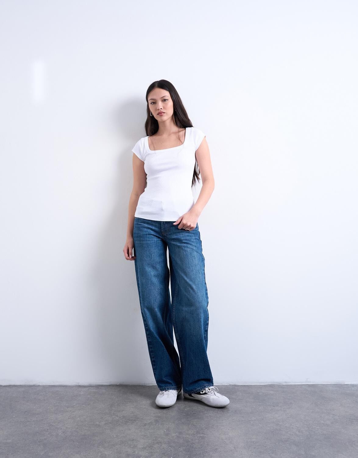 TSMETTE SQUARENECK C/S RIB TEE JRS