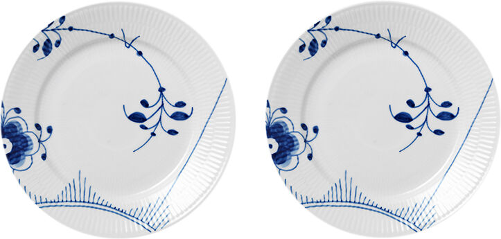 Bl&aring; Mega Riflet 2-pak tallerkner 22cm no 2