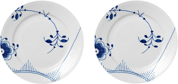 Blå Mega Riflet 2-pak tallerkner 22cm no 2