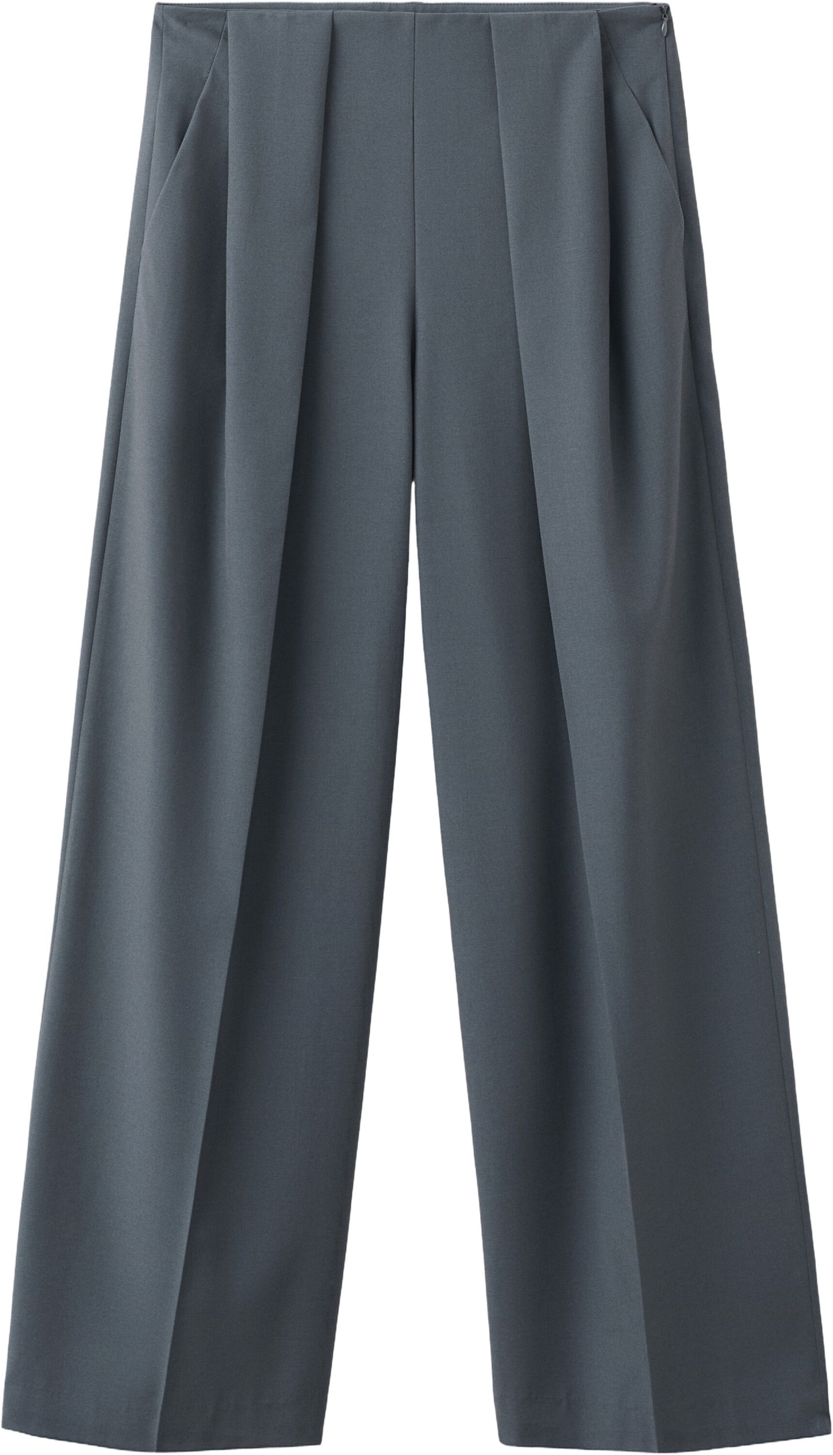 Straight-fit pleated trousers