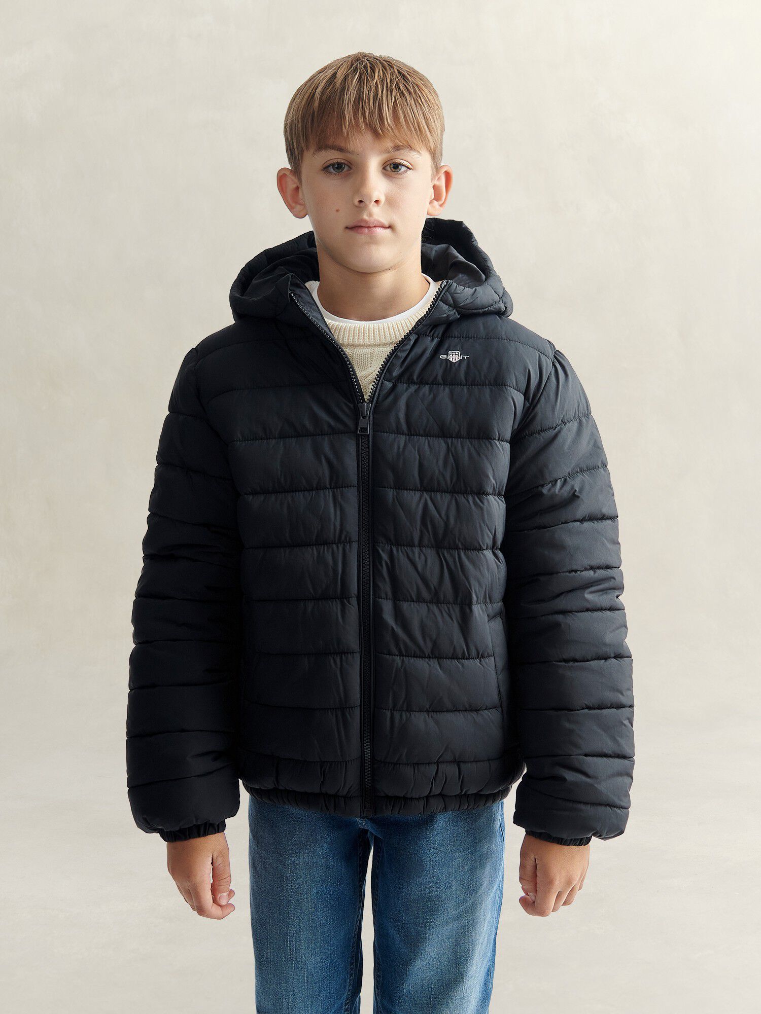 Hooded Puffer Jacket FAUX down fill