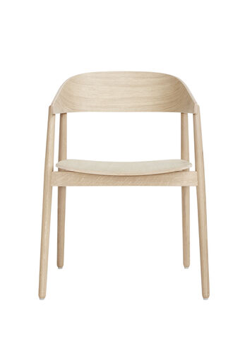 AC2 armchair Oak white pigm. lacquer veneer seat