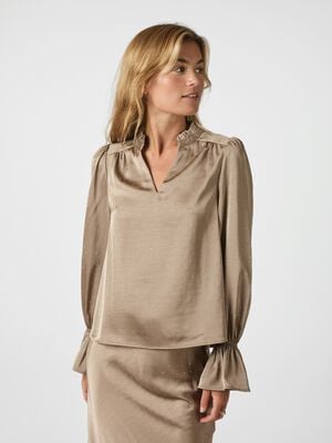 Amara Heavy Sateen Bedaz Blouse