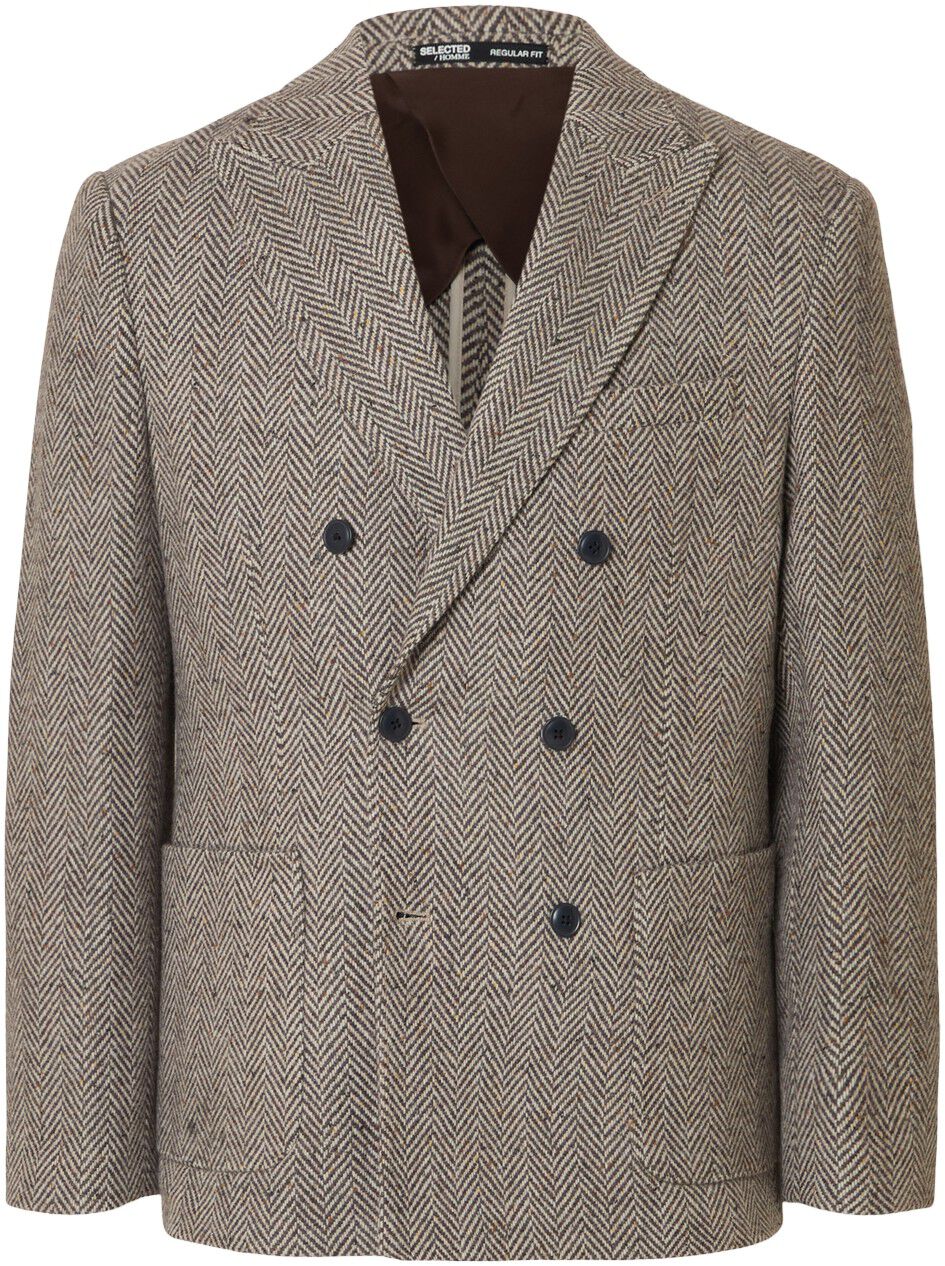 SLHREG-MORRIS HBONE WOOL BLEND DB B