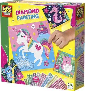 SES Creative - Mal med diamanter - Glade dyr