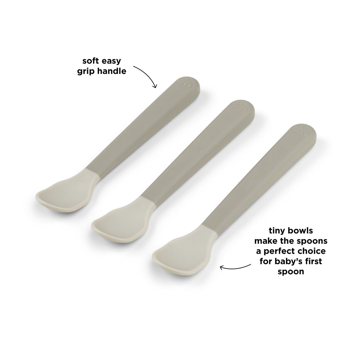 Foodie easy-grip babyske 3-pak Sand