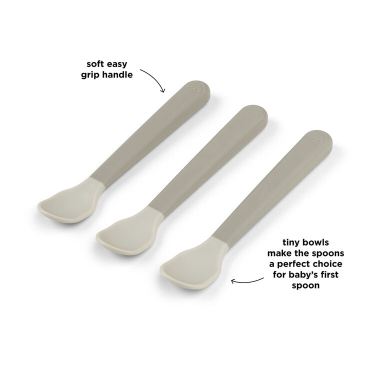 Foodie easy-grip babyske 3-pak Sand