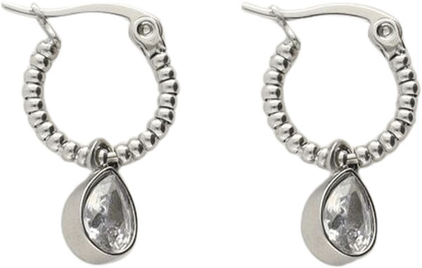 Hoop earrings with rhinestone pear drop