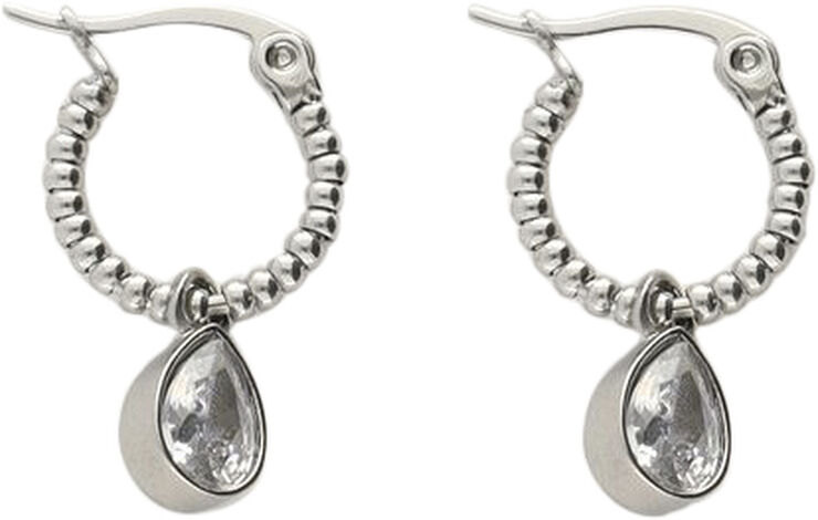 Hoop earrings with rhinestone pear drop