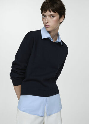 Combined shirt sweater
