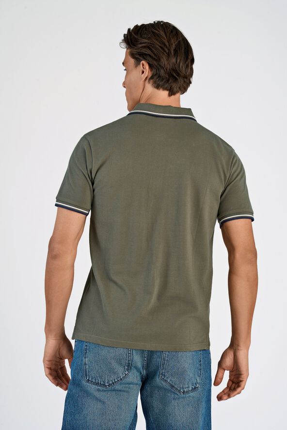 Polo shirt w. contrast piping