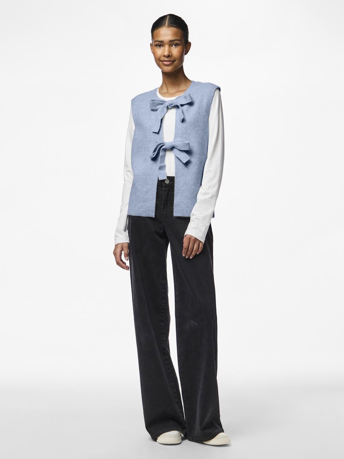 PCSILLY SL REV TIE VEST KNIT NOOS B