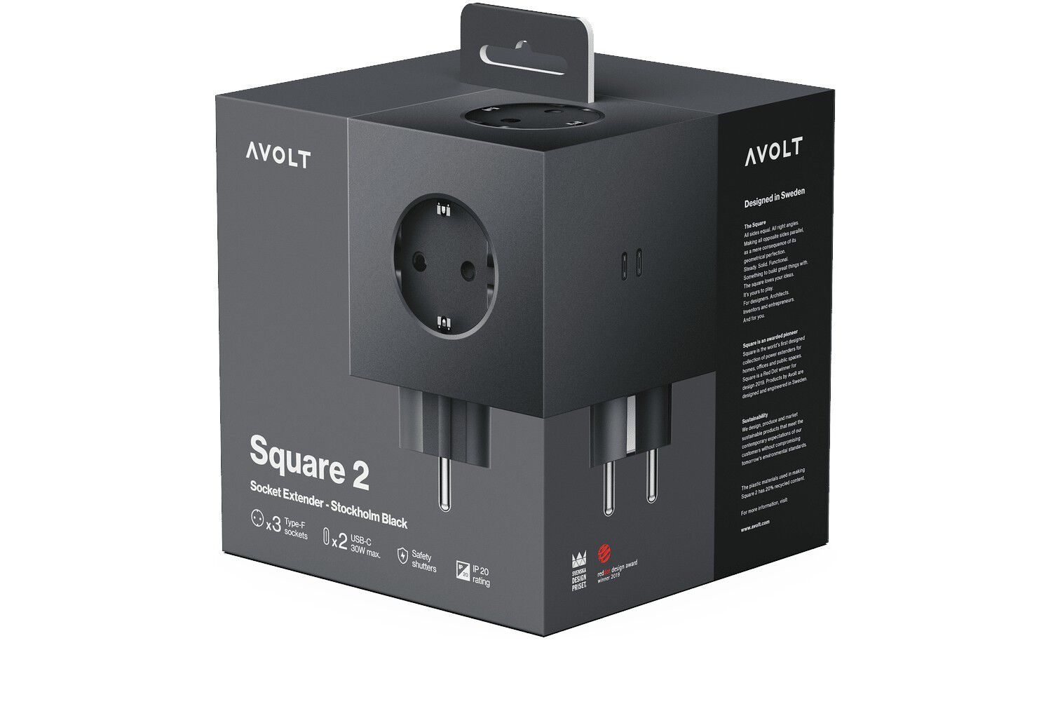 Square 2 - USB-C F - EU - Stockholm Black