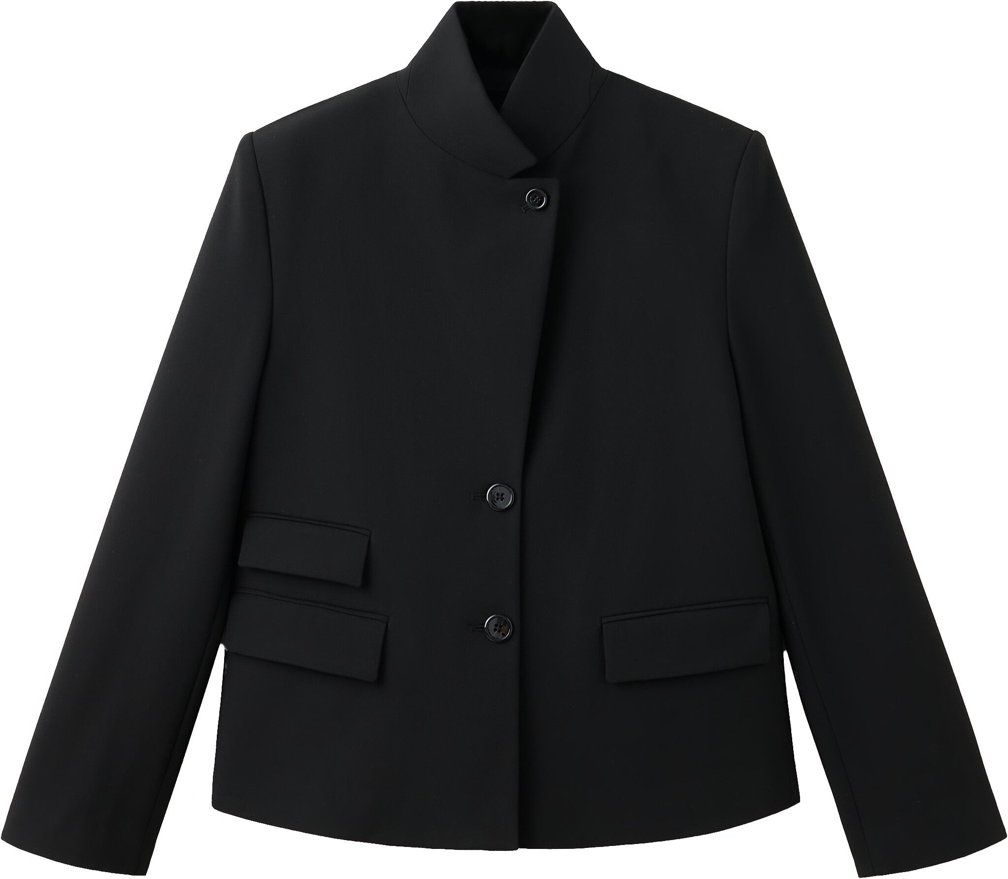 Straight-cut blazer with a high nec