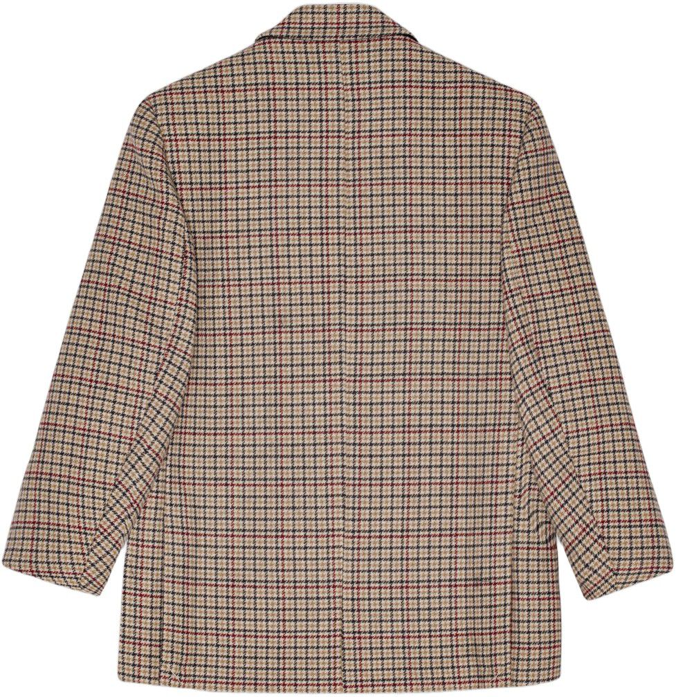 Check Wool Mix Boxy Blazer