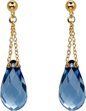 Sika Earrings Demin Blue Crystal - Gold