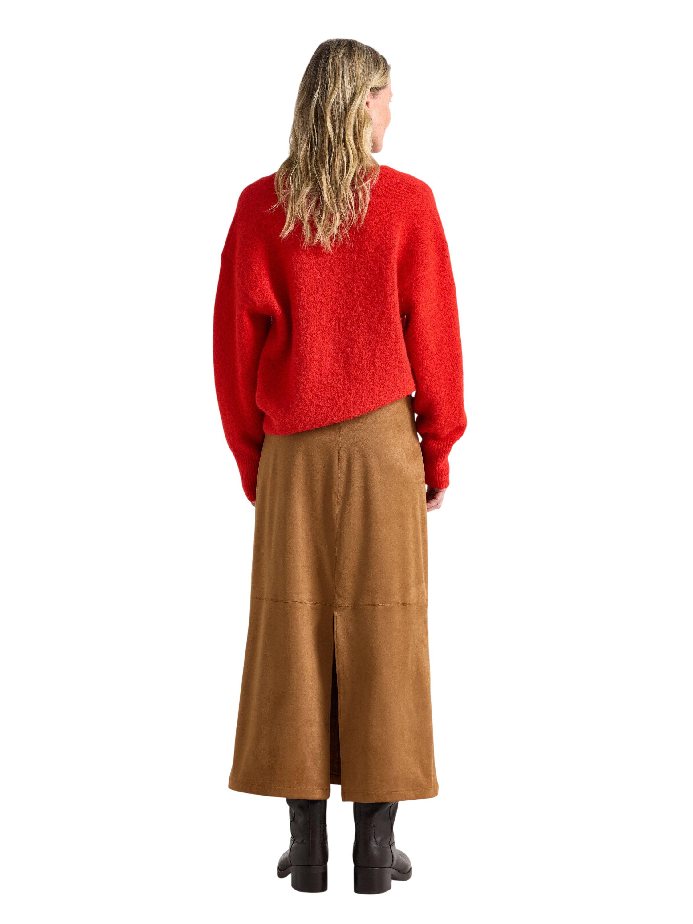 Midi skirt in soft imitation suede