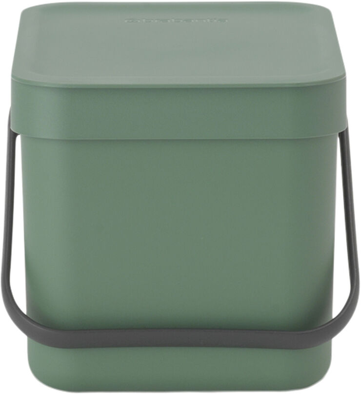 Affaldsspand m/låg sort.kon. 6 ltr.