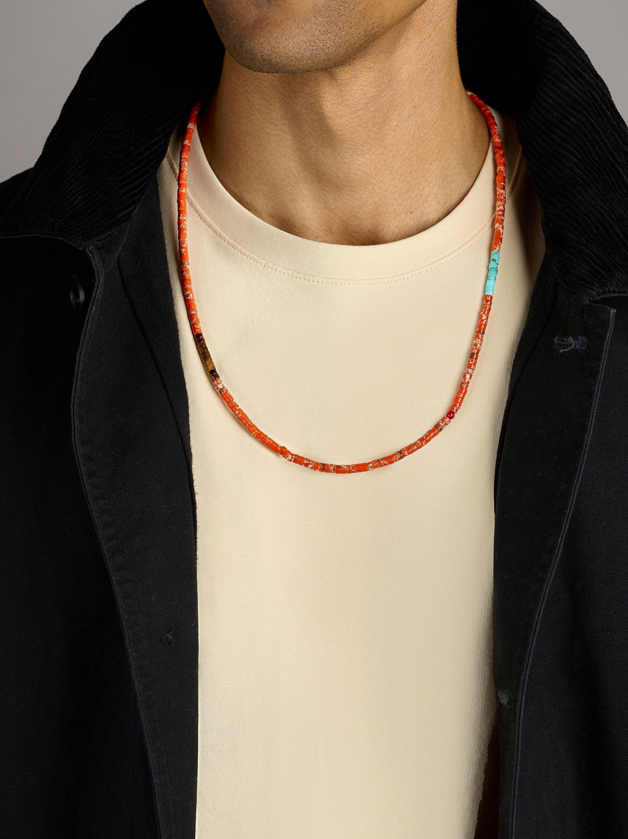 Orange Jasper Heishi Necklace