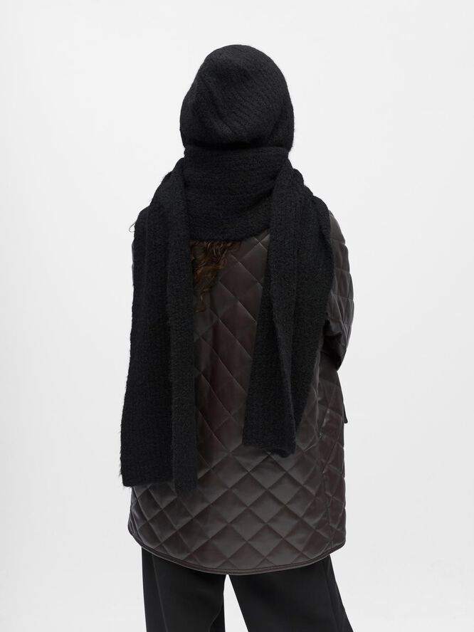 Objmilu Scarf Knit Balaclava Rep, Black, One Size Objmilu Scarf Knit Balaclava Rep, Black, One Size