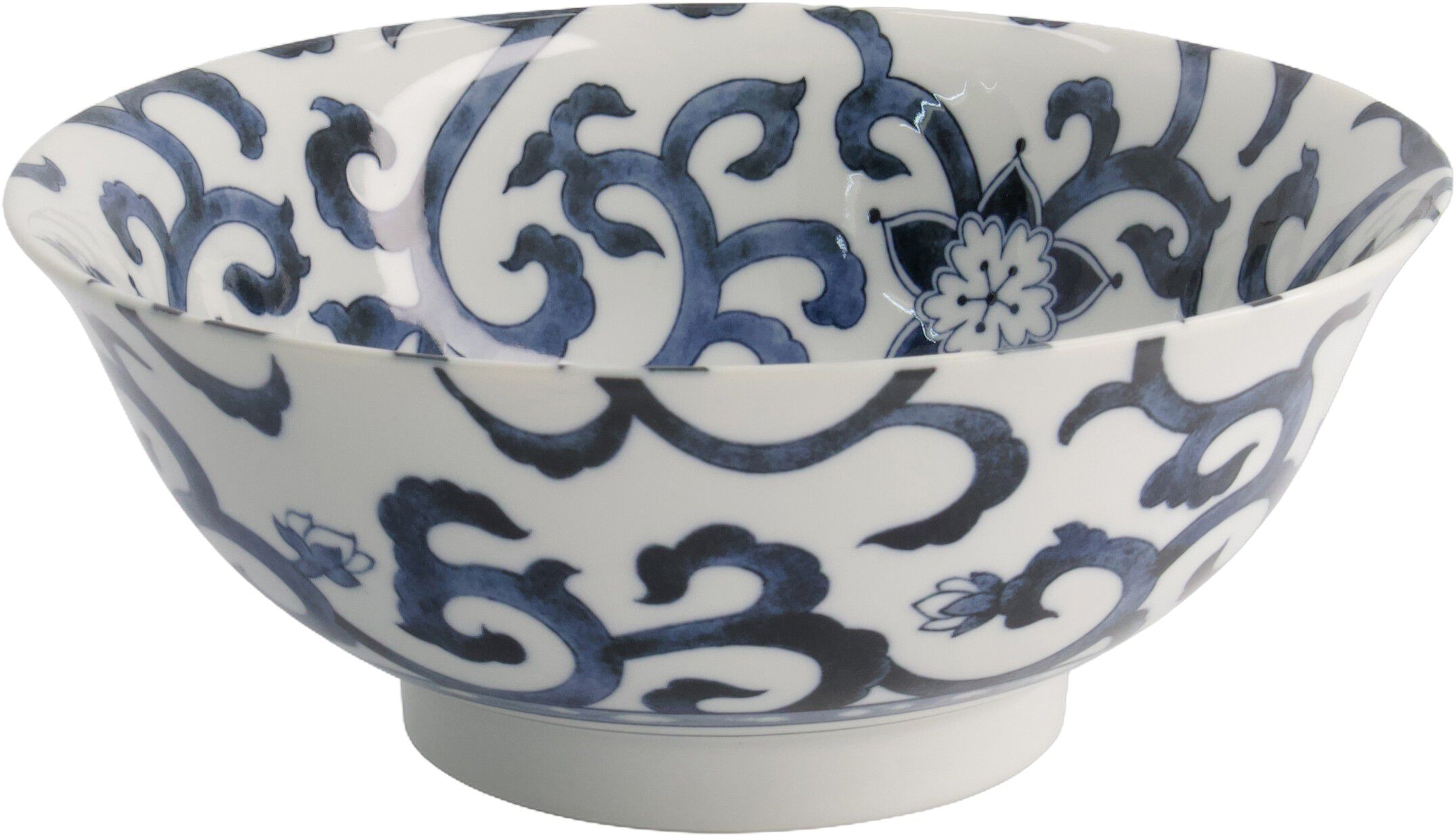 Wa Mixed Bowls Ramen 21x8.7cm 1300ml Goben Karakusa Blue 3/2
