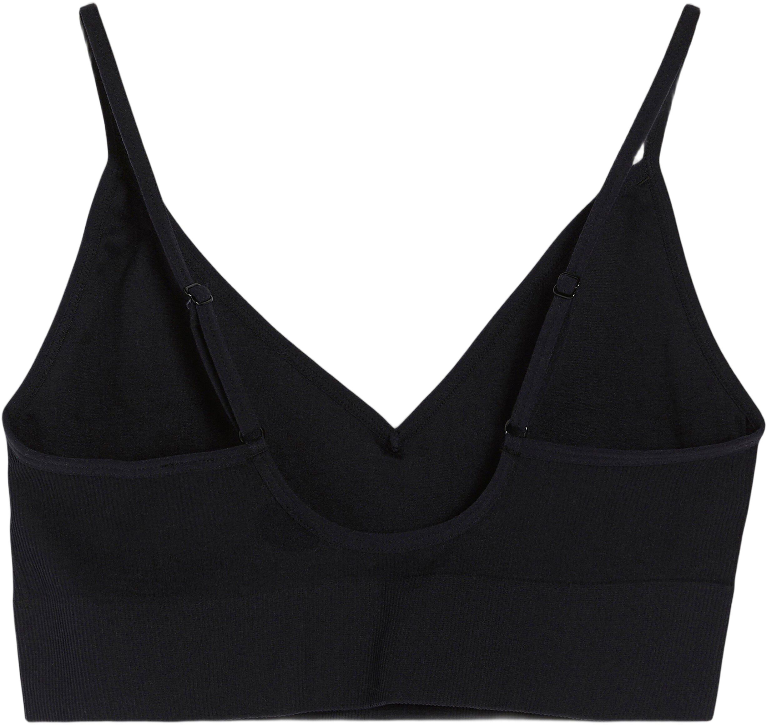 Bl&oslash;d ribbet bh uden s&oslash;mme med v-halsudsk&aelig;ring