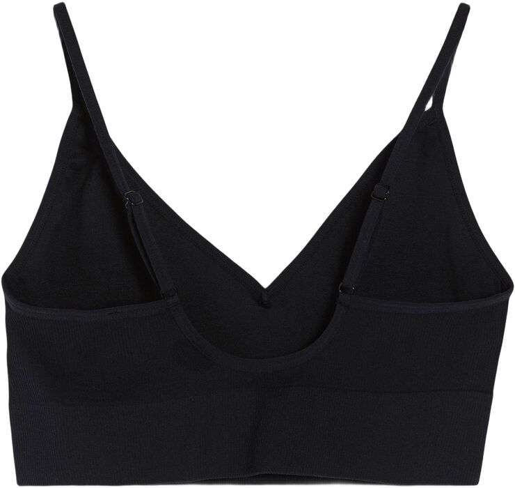 Blød ribbet bh uden sømme med v-halsudskæring